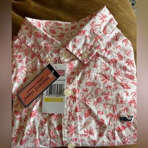 Vineyard Vines Boys Red Print Shirt